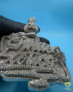 จี้รูปถุงเงินแบบ Iced Out สลักอักษรตามสั่ง สร้อยคอฮิปฮอป เพชรโมอิสซาไนต์ สร้อยหรูหรา ของขวัญเครื่องประดับสุดหรู - Product Image 4