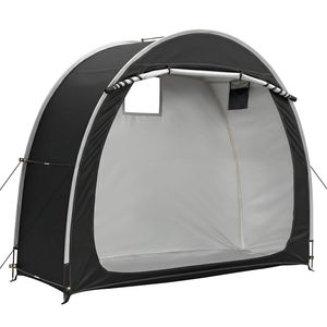 Tenda Nera per Biciclette 6.8x2.6FT con Arco, Copertura per Bici in Tessuto Oxford 210D PU Argentato con Borsa per il Trasporto e lo Stoccaggio - Product Image 4