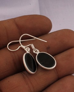 925 Sterling <b>Silver</b> Oval Lapis Lazuli Vintage Engagement Drop <b>Earrings</b> Smooth Cabochon Gemstone Wire <b>Dangle</b> <b>Earrings</b> for - Product Image 4