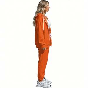 Conjunto de Sudadera y Pantalones Deportivos de Invierno con Logotipo Personalizado, Tallas Grandes, con Media Cremallera, Forro Polar, Cómodo Conjunto de 2 Piezas - Product Image 1