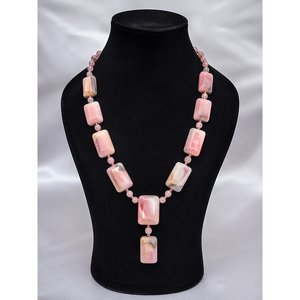 Natural Pink <b>Opal</b> Gemstone <b>Necklace</b> Handcrafted Designer Statement Jewelry for Fashion Party and Daily Wear Use - Product Image 5