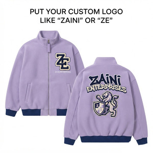 เสื้อแจ็คเก็ตขนแกะบาง 240 GSM พรีเมียม แบบยาว นุ่ม อุ่น ซิปเต็มตัว คอตั้ง ปักโลโก้ตามสั่ง ด้านหน้า สวมใส่สบายๆ ได้ทุกวัน - Product Image 1