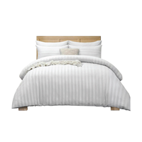 Couettes et édredons en satin rayé pour hôtel, ensembles de literie de luxe en microfibre, tailles King et Queen, fournisseur en gros