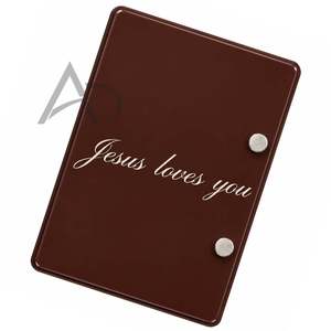 Placa de Pestañas Acrílica Marrón con Logotipo Personalizado Impreso, Placa de Pestañas Sostenible con Imanes, Instrumento de Belleza OEM, Jesús te Ama - Product Image 5