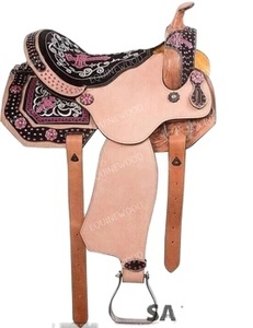 Silla de Montar Premium de Cuero Genuino Ligero, Hecha a Mano, Estilo Western, para Carreras de Barriles, Rodeo, Alto Rendimiento y Confort, para Exhibición - Product Image 6