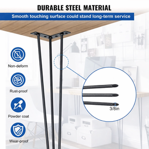 22" Metal Furniture <b>Legs</b> with Easy Installation Heavy Duty Stainless Steel Modern DIY Dining Desk Furniture Parts EDPTBL023 - Product Image 3