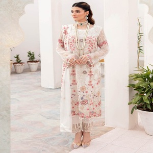 ชุดเดรส Anarkali สำหรับผู้หญิงผ้าชีฟองปัก3ชิ้นสำหรับงานปาร์ตี้ชุดแต่งงาน - Product Image 3