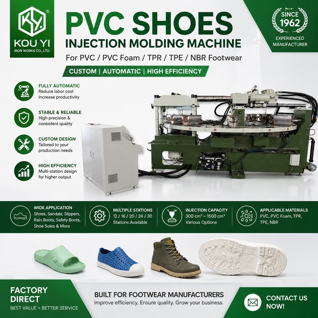 20 Stations Rotary Type Automatic Single Color Injection Molding Machine With Air Blowing For Sole, Slippers, Sandal