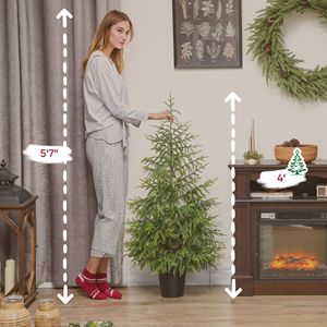 Confezione da 2 Alberi di Natale Artificiali in Pino Norflok da 120 cm con 133 Punte Modellate e Luci Calde Preinstallate, Facile Montaggio - Product Image 3