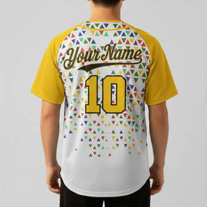 Camiseta deportiva de béisbol y softbol de poliéster con botones, transpirable y cómoda para adultos, con logo personalizado impreso en 3D, MOQ bajo. - Product Image 3