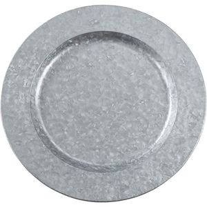 Assiette de service ronde en métal perlée argentée de luxe en gros pour la décoration de table de mariage, de fête, d'hôtel, de restaurant et de banquet - Product Image 4