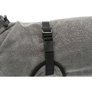 Albornoz para Perros XS de Tela de Rizo, 30 cm, Gris, para Razas Pequeñas, para Limpieza y Baño de Mascotas - Product Image 6