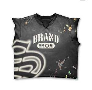 2025 High Quality Men's Casual <b>T</b>-Shirt Set with Breathable Acid Washed Cotton Shorts Customized Logo OEM Summer Set - Product Image 5