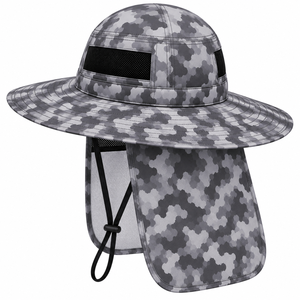 Custom Fishing <b>Hat</b> <b>Sun</b> Protection Boonie <b>Hat</b> Wide Brim Bucket <b>Hat</b> <b>Neck</b> <b>Flap</b> Camo Pattern Custom Outdoor Safari Fishing Cap - Product Image 6