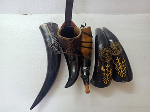 Handmade Viking Drinking Horn Mug Traditional Viking Horn Drinking Cup Natural Shape Waterproof Buffalo Horn Christmas Gift - Product Image 3