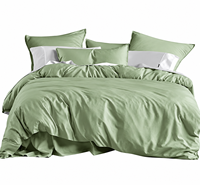 Ensemble de literie 4 pièces avec housse de couette et taies d'oreiller assorties, linge de lit en coton doux de luxe pour la maison et l'hôtel