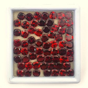 Natural <b>Garnet</b> Cushion Cut Faceted Loose Gemstone 6mm Calibrated <b>Garnet</b> Stone For Jewelry Making Wholesale Price Bulk Supplies - Product Image 2