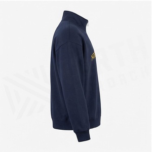 Sweat-shirt à col zippé brodé North Approach pour homme, style preppy, en polaire bleu marine, coupe classique, pour l'automne - Product Image 3