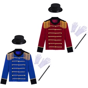 4-16 Enfants Garçons <span class=keywords><strong>Cirque</strong></span> Costume Sets Tops Avec Chapeau Baguette Magique Gants Sets pour Cosplay Dress up Performance Theme Party Role Play - Product Image 1