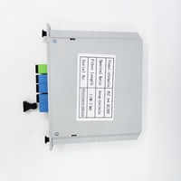 Pemisah tipe kaset optik, 1*2 1*4 1*8 1*16 1*32 1*64 FTTH serat optik PLC Splitter SC/APC SC/UPC