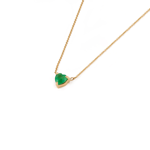 14K <b>Solid</b> <b>Gold</b> Emerald Cut Solitaire Heart <b>Pendant</b> Necklace - Product Image 6