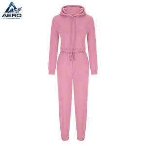 Best Seller Product Women Full Ladies Hoodies And Jogger Tracksuits <b>Set</b>, In Pink Color Casual Wear Ladies Gym Crop Tracksuits - Product Image 3