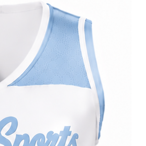Maillot de cheerleading sans manches bleu clair sublimé, tenue de sport athlétique pour équipe, uniforme de compétition et d'entraînement - Product Image 3