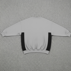 Sudadera Gris de Cuello Redondo para Mujer, Manga Larga, Tejida, 100% Algodón, Color Sólido, para Otoño, Transpirable, Corte Regular - Product Image 2