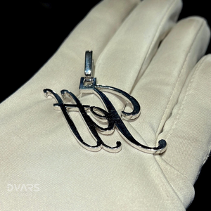 Pendentif personnalisé en argent sterling 925 plaqué or avec initiale en diamant Dvars, bijoux de luxe hip-hop sertis de moissanite, nom personnalisé - Product Image 3