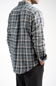 Camisa a cuadros de algodón suave para hombre, estilo leñero, corte holgado, hecha a medida, color carbón, camisa a cuadros extragrande - Product Image 4