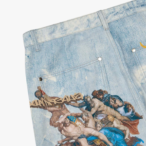 Pantalones Vaqueros Holgados con Estampado Gráfico, Diseño Personalizado, Lavado Vintage, Remaches, Pantalones Rectos de Mezclilla para Invierno, Estilo Urbano, Hip Hop, Y2K - Product Image 4