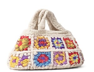 Sac fourre-tout en crochet fait main pour femme, motif carré Granny, style bohème, en coton, pour usage quotidien, en vente - Product Image 5
