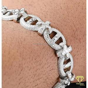 Elegant Infinity Floral <b>Bracelet</b> Crafted with VVS Clarity Moissanite Stones and <b>White</b> Gold Finish Luxury Jewelry Design - Product Image 4