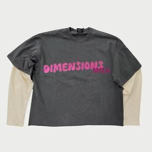 เสื้อยืดแขนยาวผู้ชายผ้าคอตตอน 100% พิมพ์ลาย DTG คุณภาพสูง แบบถักสองชั้น ระบายอากาศได้ดี กันยับ สีพื้น - Product Image 2