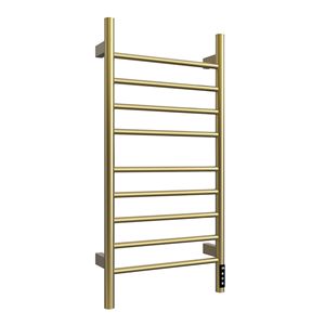 Moderno Portasciugamani in Acciaio e Bambù 17,8 X 35,7 X 4,4 Pollici con Funzione Riscaldante per Uso su Porta del Bagno - Product Image 3