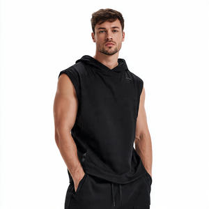 Haut de sport sans manches à capuche de haute qualité pour homme, idéal pour le jogging et le fitness, en polaire respirante, coupe classique, collection automne - Product Image 5