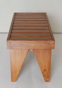 Tabouret de douche moderne en teck pour salle de bain et usage extérieur - Product Image 3