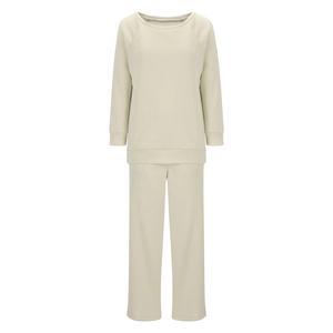 Conjunto informal de 2 piezas con logotipo personalizado para mujer, pantalones y sudadera con hombros caídos de gran tamaño, sudaderas con capucha en blanco al por mayor - Product Image 6