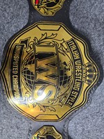 Ceinture de champion de lutte IWS MMA avec logo doré, trophée personnalisé en alliage de zinc léger, récompense de champion à taille haute