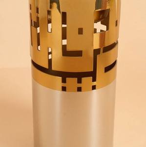 Quemador de Incienso de Metal Dorado y Plateado de Lujo Moderno, Diseño Geométrico Cilíndrico, Porta Incienso para el Hogar - Product Image 5