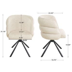 Set di 2 Sedie da Pranzo Moderne Girevoli a 270 Gradi, Sedie da Ufficio Imbottite con Base in Metallo per Camera da Letto e Soggiorno - Product Image 5