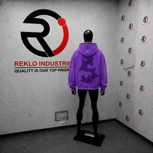 Sudadera con capucha morada Fast Money para hombre, oversize, con cremallera frontal, estampado puff, estilo streetwear, de forro polar, para otoño, corte regular, oversize de forro polar - Product Image 4