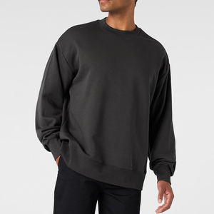 Pull-over personnalisé en coton uni pour femme et homme, col rond imprimé, vente en gros - Product Image 2