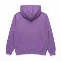 Sweatshirt Pria Ungu Berkerudung Oversized Regular Fit Warna Solid French Terry Kasual Pakaian Musim Gugur Saku Samping