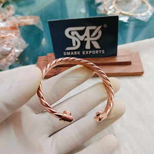 Brazaletes de Cobre Puro con Diseño Trenzado, Brazalete Abierto, Pulsera, Brazalete, Joyería Curativa Hecha a Mano para Hombres y Mujeres - Product Image 6