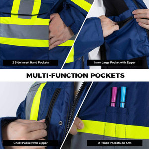 Wholesale Quality Perfectionists <b>High</b> <b>Visibility</b> CE Certified Breathable Zippered Reflective <b>Softshell</b> Cotton Unisex Work <b>Jacket</b> - Product Image 6