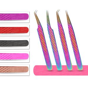 Pinzas de pestañas japonesas de acero inoxidable con punta Nano, color arcoíris, nuevo diseño, antiestático, no corrosivo, OEM ODM - Product Image 6