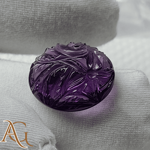 พลอยแอมะทิสต์สีม่วงธรรมชาติแกะสลักแบบอินทากลิโอ พลอยหลวมสำหรับทำเครื่องประดับ ราคาขายส่งจากผู้ผลิต ปรับขนาดให้เข้ากับมาตรฐาน - Product Image 3