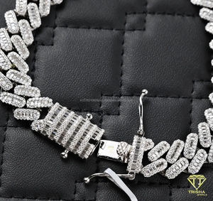 Pulsera de Lujo con Doble Hilera de Eslabones en Forma de Espina de Pescado, con Moissanita y Piedras de Color D VVS, Totalmente Cubierta de Diamantes, Joyería de Alta Gama - Product Image 4
