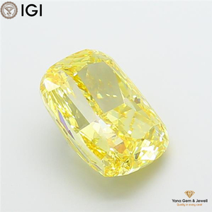 Diamant de laboratoire CVD de 8,02 carats, couleur jaune vif fantaisie, clarté VS1, avec certificat IGI, taille coussin, pour bague de mariée éternelle - Product Image 6